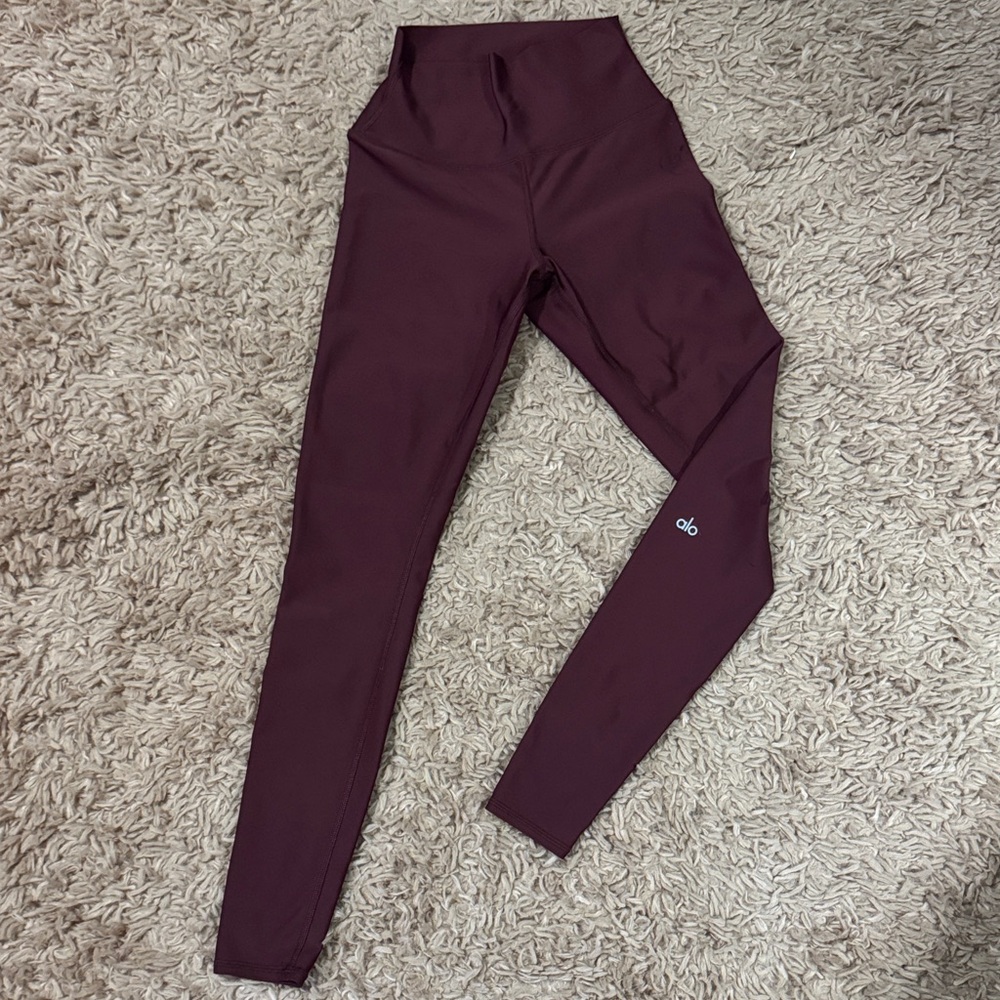 Alo Maroon High-Waisted Leggings